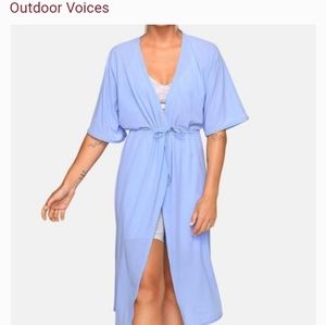 Outdoor voices tissue weave wrap dress